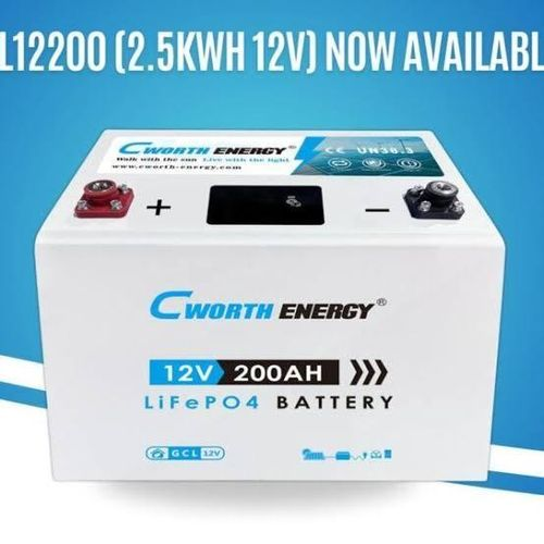 CWORTH ENERGY 2.56kWH 12V Lithium Battery (LiFePO4 2.5kWH 12volts 200Ah)